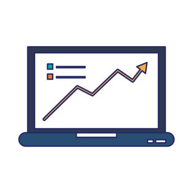 Dizüstü grafik verileri yalıtılmış mavi çizgiler
