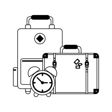 Siyah ve beyaz tatil ve seyahat konsepti