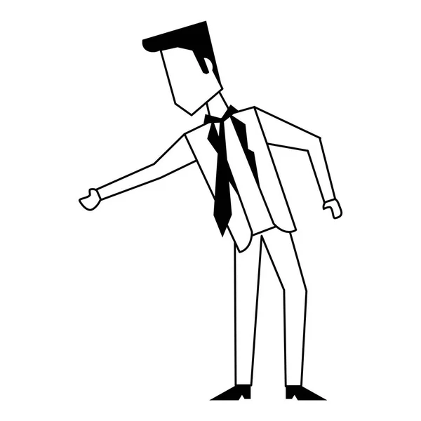 Avatar d'homme d'affaires exécutif en noir et blanc — Image vectorielle