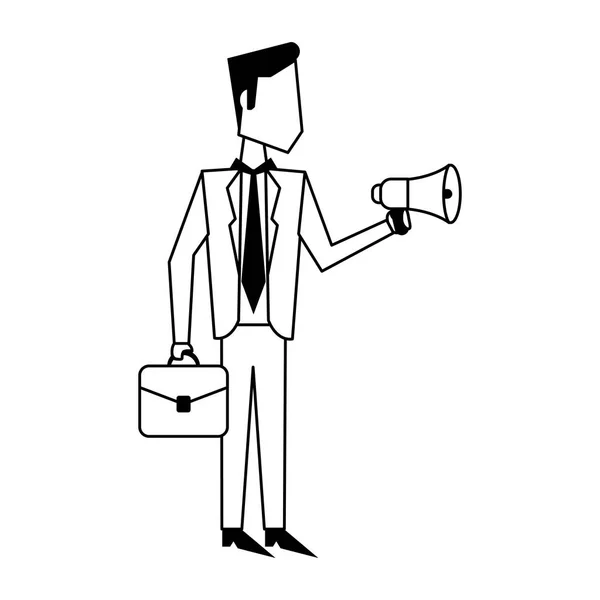 Empresário executivo avatar em preto e branco — Vetor de Stock