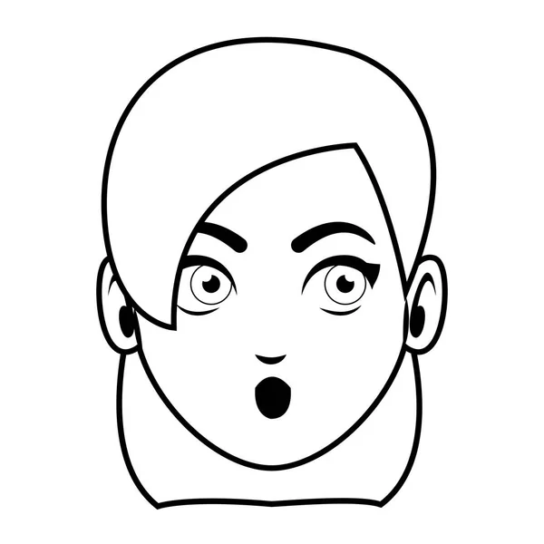 Mujer cara de dibujos animados — Archivo Imágenes Vectoriales