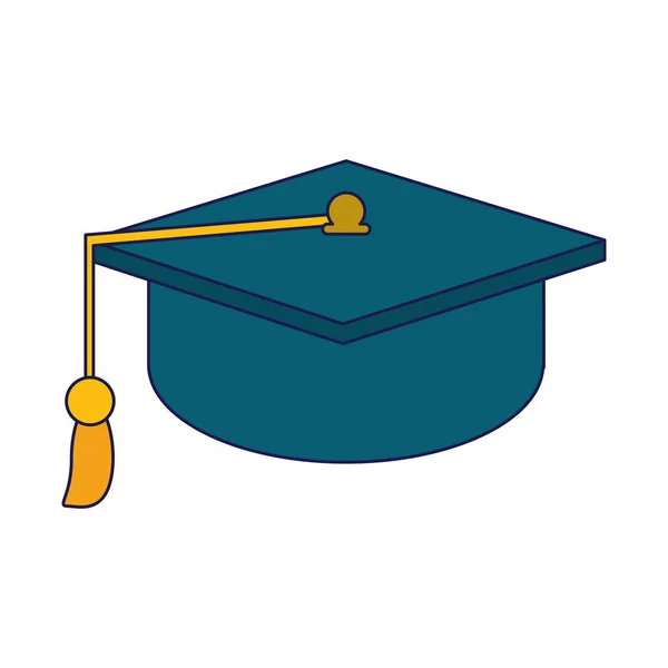 Símbolo sombrero de graduación aislado — Vector de stock