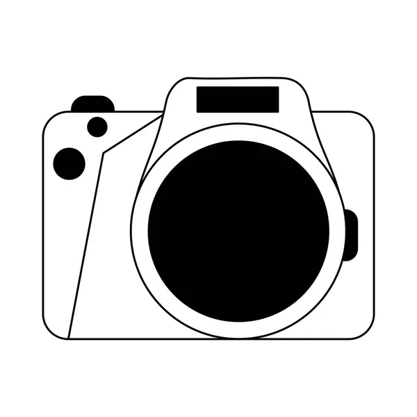 Vintage fotografische Kamera Symbol in schwarz-weiß — Stockvektor