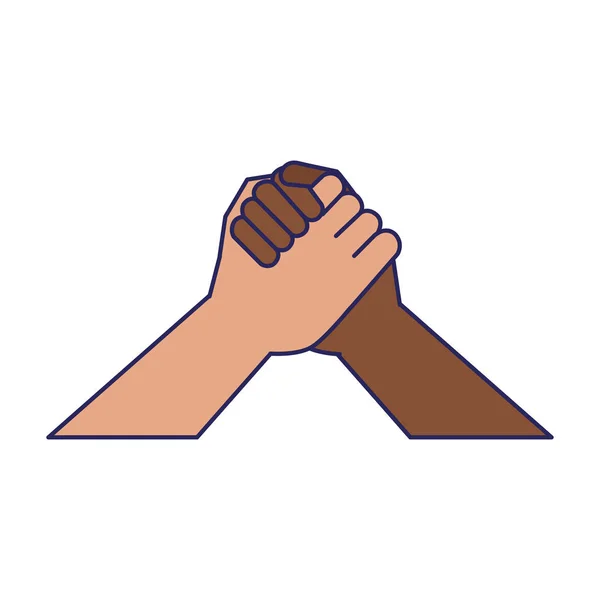 Symbol přidržením podpěrnými rukama — Stockový vektor
