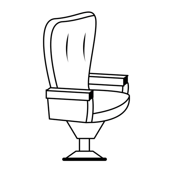 Muebles de silla de cine aislados en blanco y negro — Vector de stock