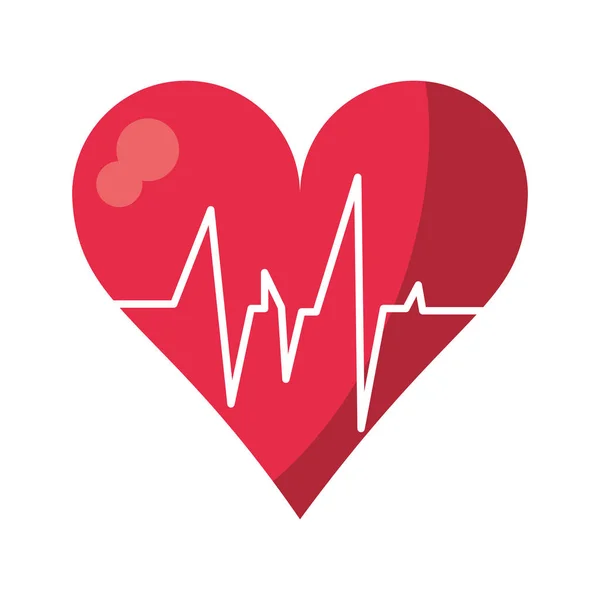 Batimento cardíaco cadio símbolo de aptidão — Vetor de Stock