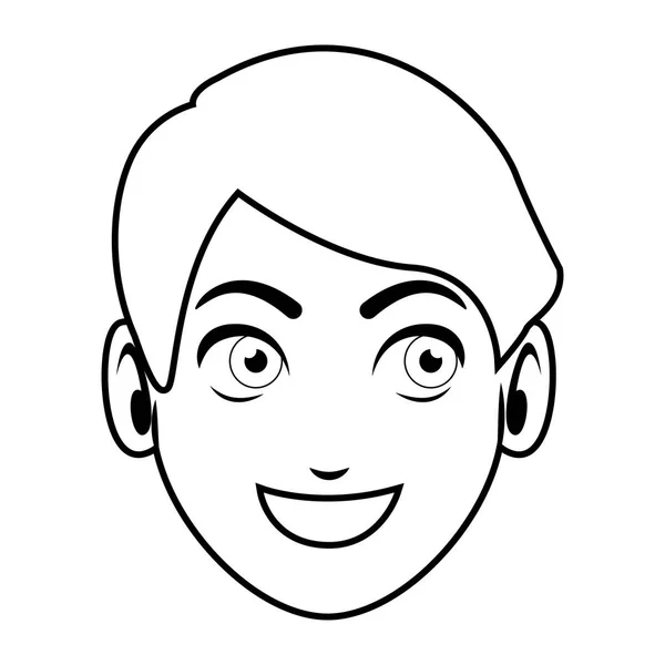 Homme visage dessin animé — Image vectorielle