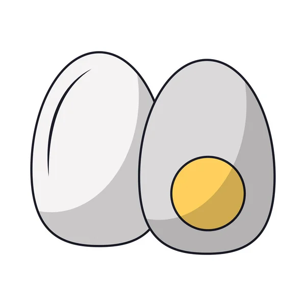 分离的硬煮鸡蛋 — 图库矢量图片