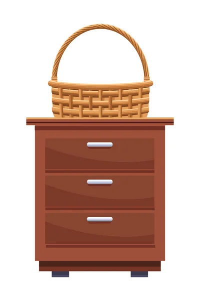 Wicker Basket ikonen — Stock vektor