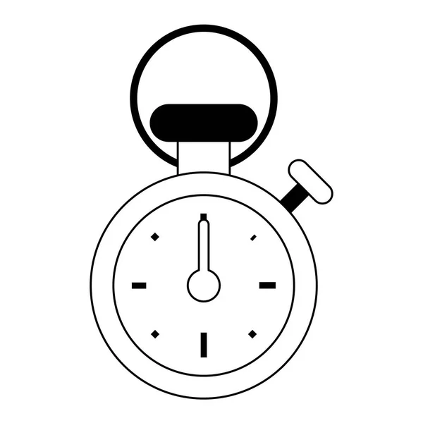 Sport stopwatch timer symbool zwart-wit — Stockvector