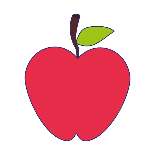 Apfelfrucht Lebensmittel Symbol blaue Linien — Stockvektor