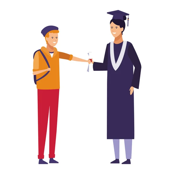 Student afstuderen cartoon — Stockvector