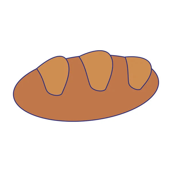 パン新鮮な食品漫画の青いライン — ストックベクタ