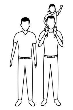 çocuk avatar çizgi film karakteri siyah beyaz erkekler