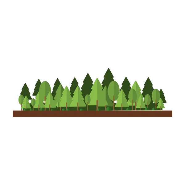 Natura con alberi paesaggio isolato — Vettoriale Stock