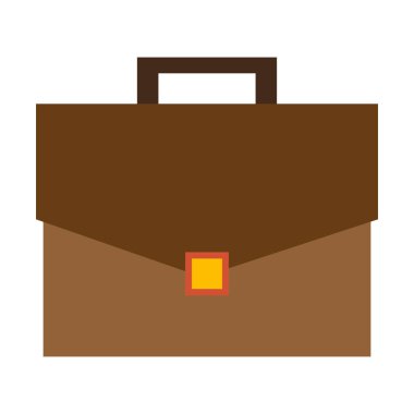 kahverengi evrak çantası simgesi karikatür izole