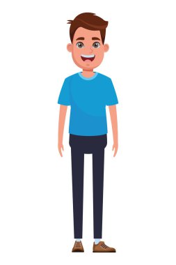 Genç adam Avatar çizgi film karakteri