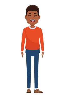 Genç adam Avatar çizgi film karakteri