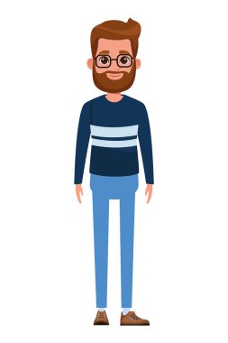 Genç adam Avatar çizgi film karakteri