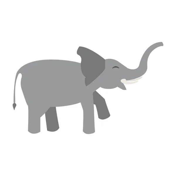 Elefante gris icono de dibujos animados aislados — Vector de stock