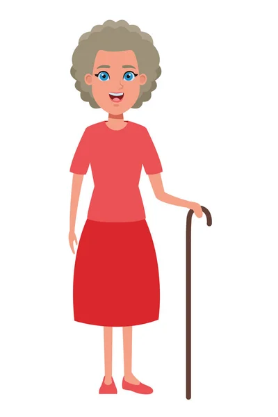 Charakter stary kobieta kreskówka avatar — Wektor stockowy