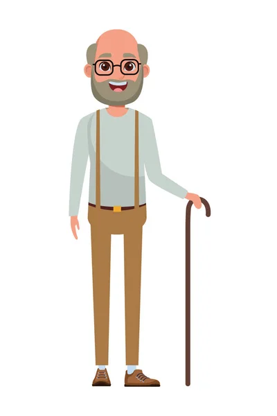 Oude man avatar cartoon karakter — Stockvector