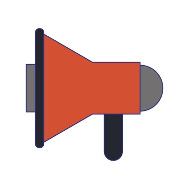 kırmızı peripone simgesi karikatür izole mavi çizgiler