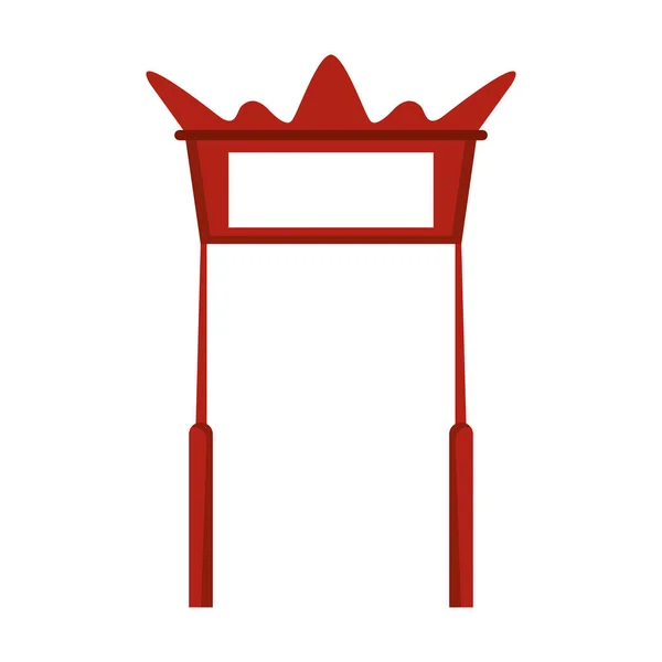 Piros kínai kapu ikon rajzfilm — Stock Vector
