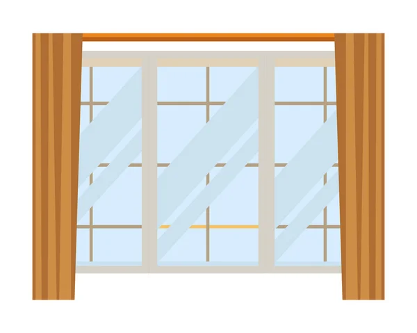 Casa ventana icono dibujos animados aislados — Vector de stock