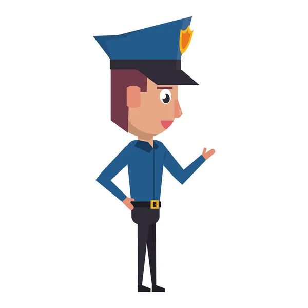 Poliziotto che lavora avatar personaggio dei cartoni animati — Vettoriale Stock