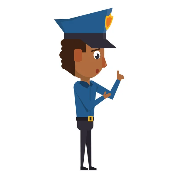 Поліцейський працює аватар мультиплікаційний персонаж — стоковий вектор