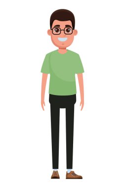 Genç adam Avatar çizgi film karakteri