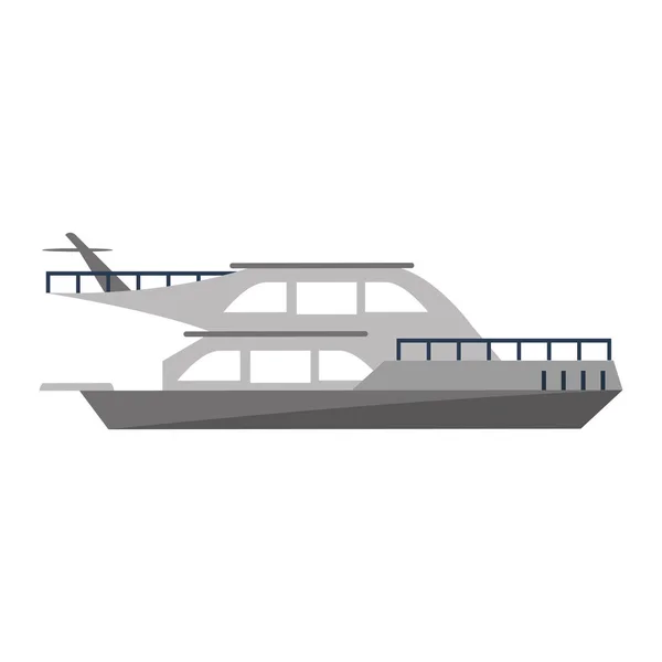 Yacht luxury ship boat sideview — Stock Vector