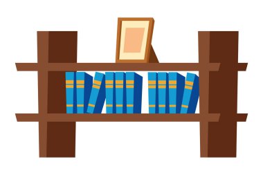 duvar simgesi üzerinde kitaplık