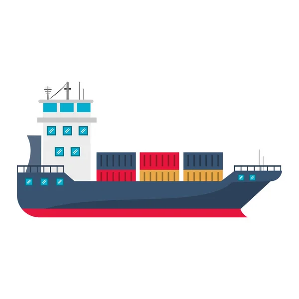 Vrachtschip boot met containers — Stockvector