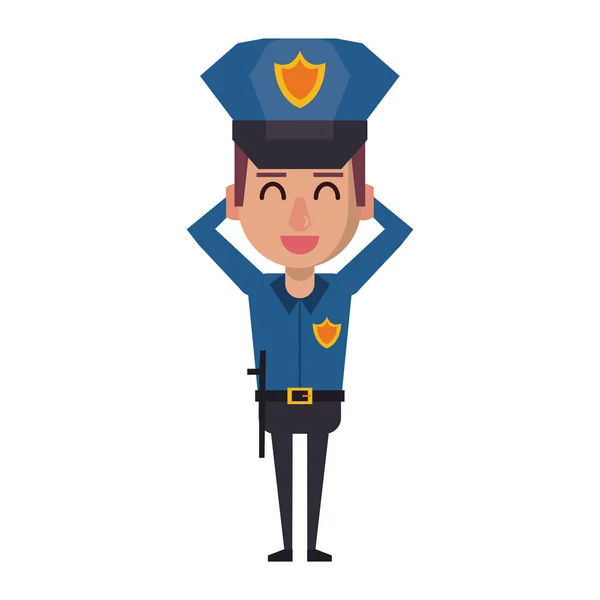 Policía trabajando personaje de dibujos animados avatar — Vector de stock