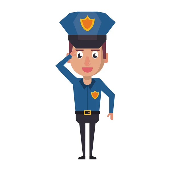 Policial trabalhando avatar personagem de desenho animado —  Vetores de Stock