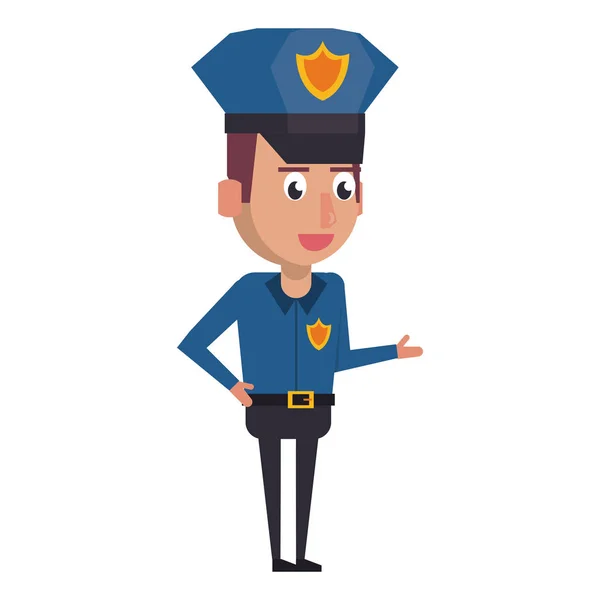 Policía trabajando personaje de dibujos animados avatar — Vector de stock