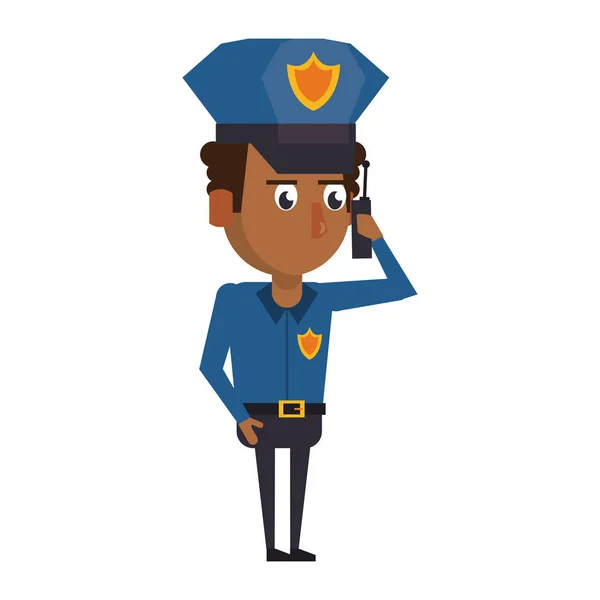 Policía trabajando personaje de dibujos animados avatar — Vector de stock