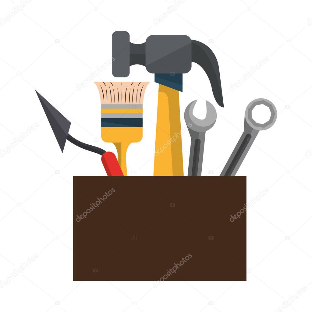 tools set collection workshop icons cartoon