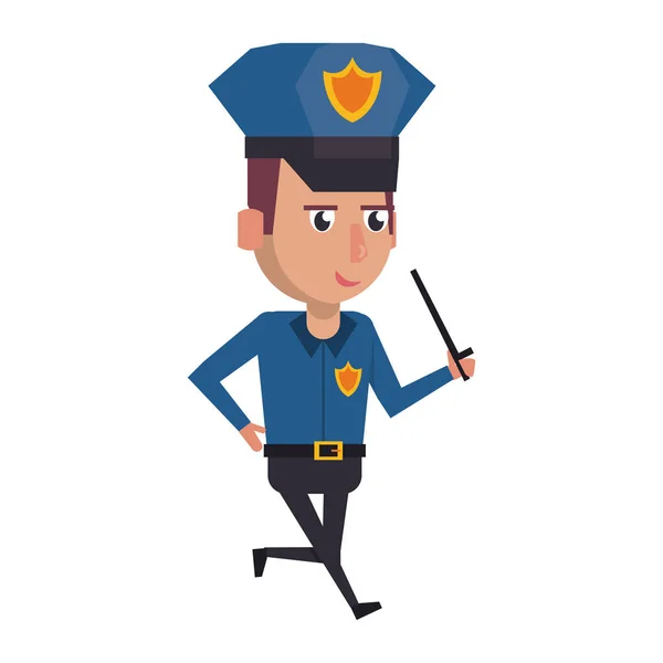 Policeman working avatar cartoon character — Stock Vector