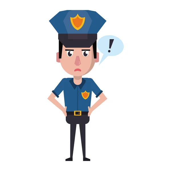 Policeman working avatar cartoon character — Stock Vector