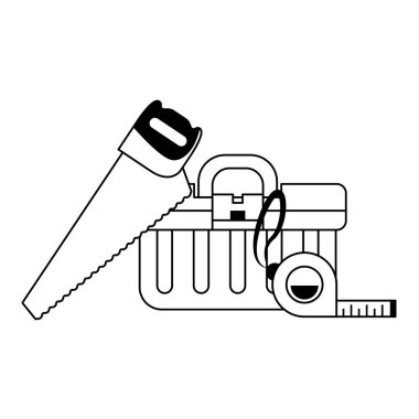 araçları siyah beyaz toplama atölyesi simgeleri karikatür ayarlamak