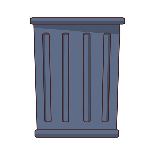 Lata de lixo ícone cartoon isolado — Vetor de Stock
