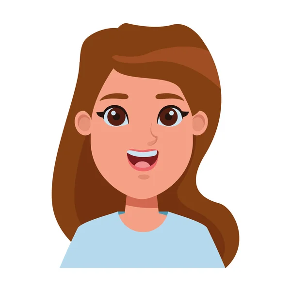 Jovem mulher avatar desenho animado personagem imagem de perfil — Vetor de Stock
