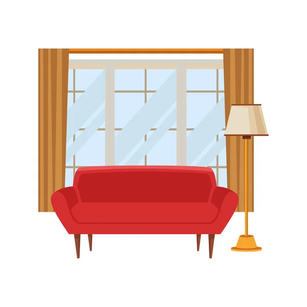 Living room elements icon cartoon — Stock Vector