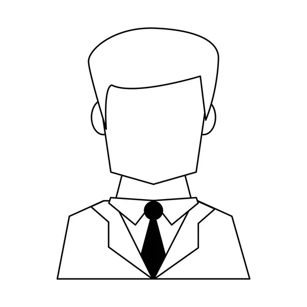 V černém a bílém profilu bez tváře obchodník — Stockový vektor