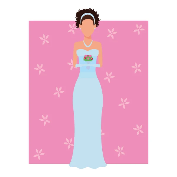 Frau trägt Hochzeitskleid — Stockvektor
