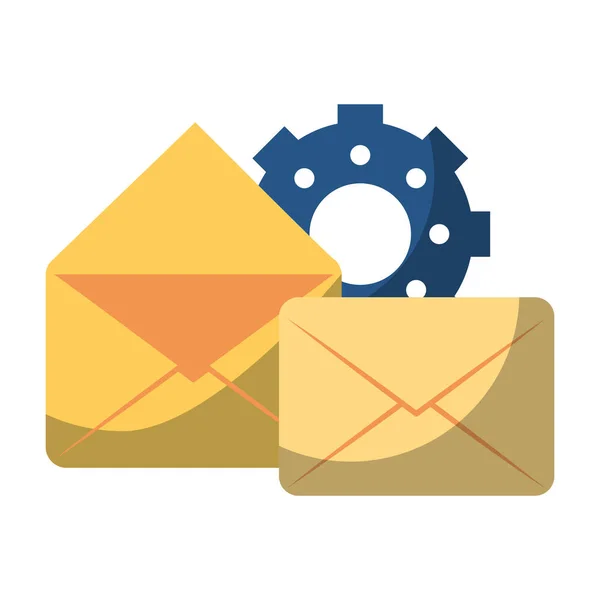 Comunicación comercial por correo electrónico — Vector de stock