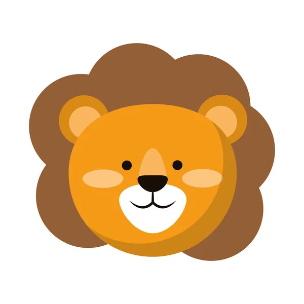 Λιοντάρι χαριτωμένο κεφάλι ζώο — Διανυσματικό Αρχείο
